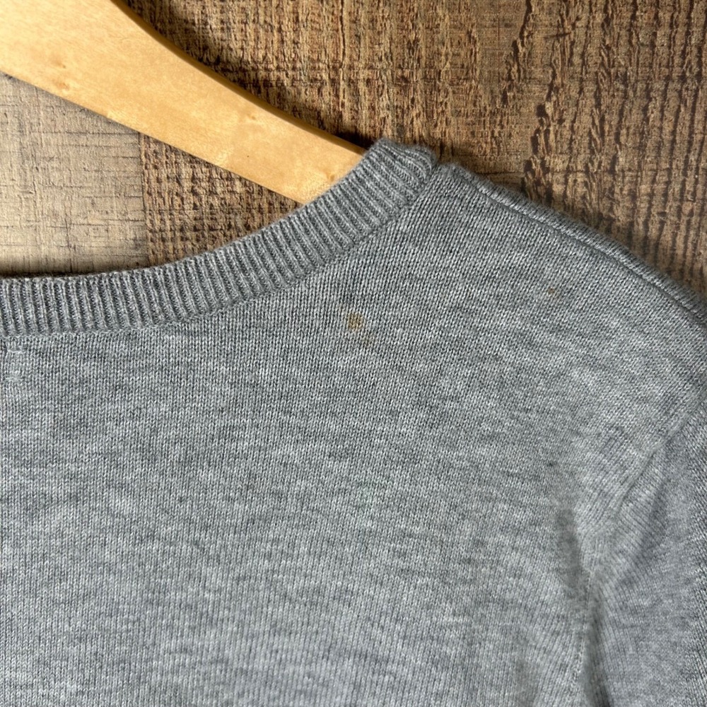 Caslon Gray Cardigan Sweater XL Floral Embellished 3/4 Sleeve Knit Office Work - Picture 7 of 7